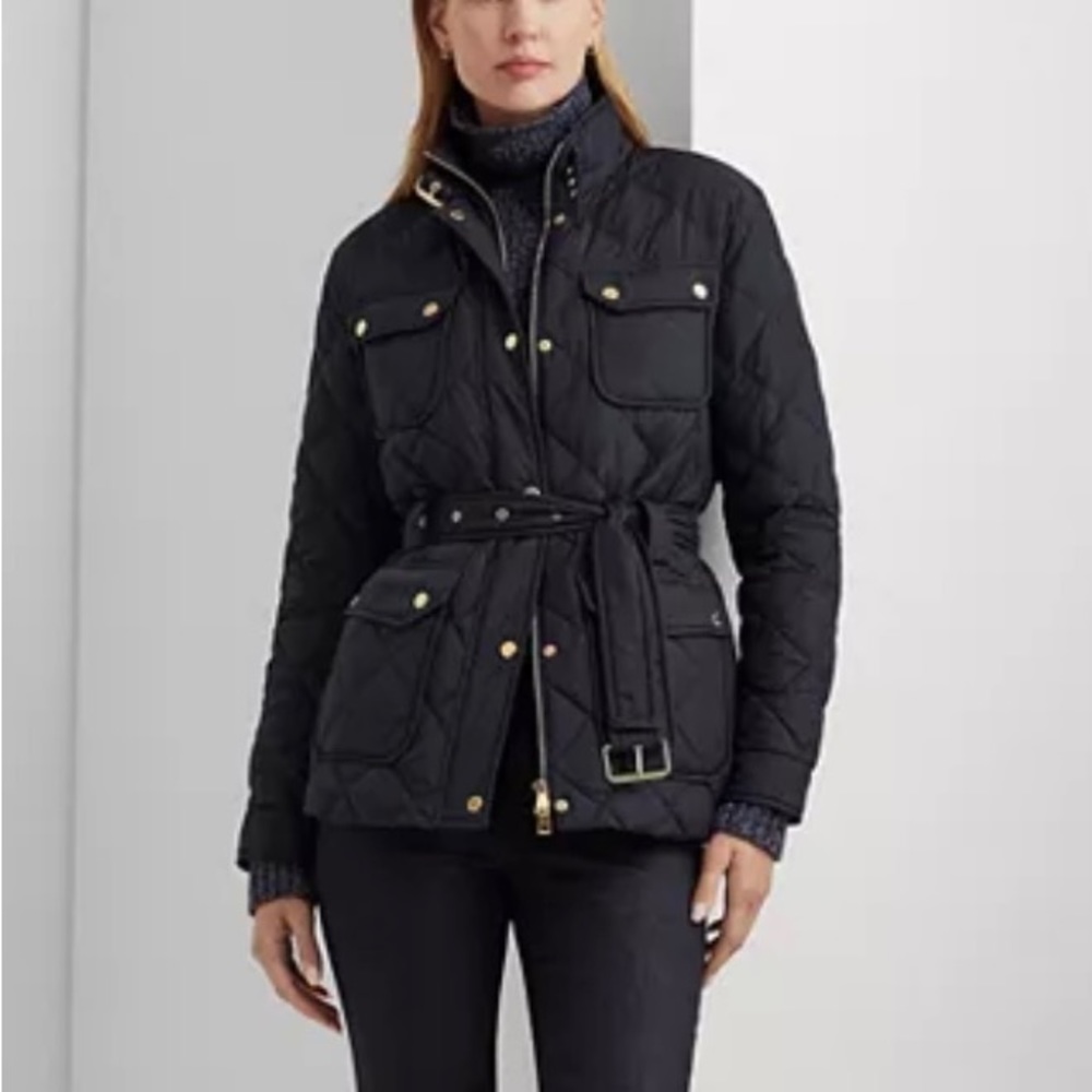 Ralph Lauren New:Diamond Quilted Belted Coat